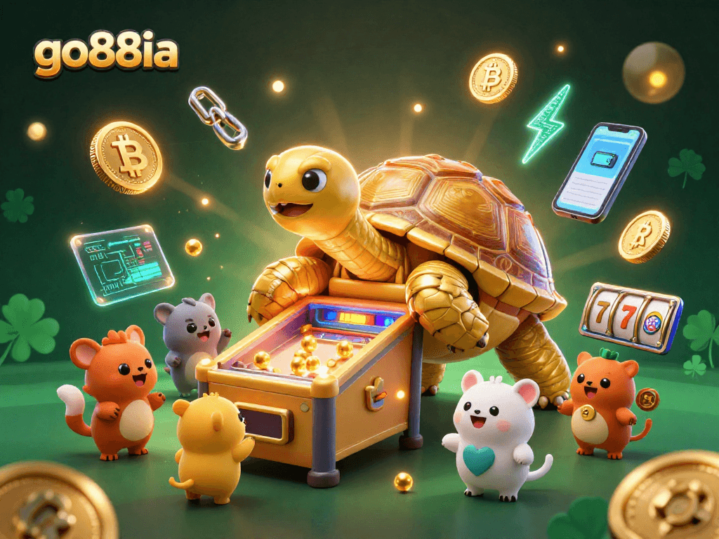 Engage with go88ia's thrilling slot adventure featuring a golden tortoise pinball machine.