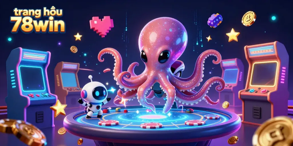 Play at trang chủ 78win with an octopus dealer, exciting poker action, and glowing casino gadgets.