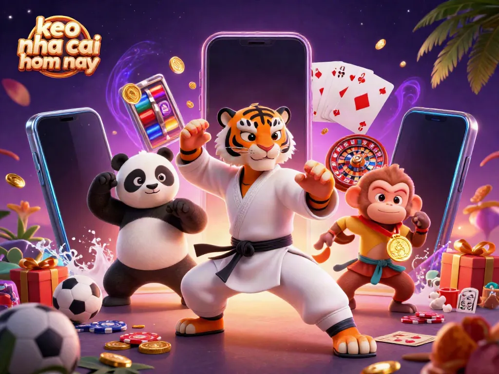 Engaging 3D illustration encapsulating keo nha cai hom nay with vibrant characters and dynamic betting elements.