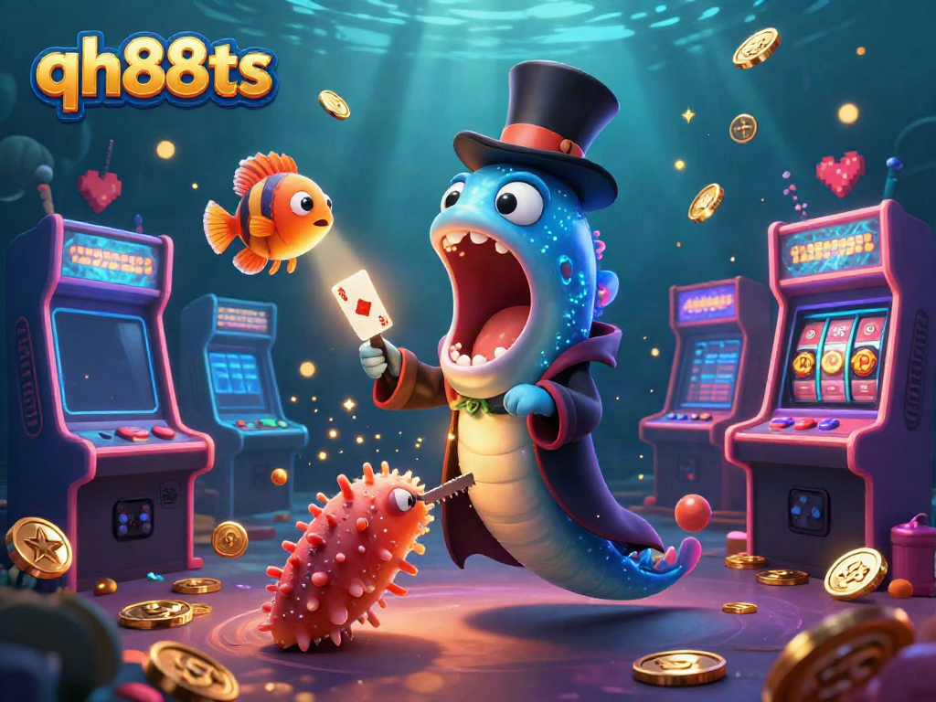 Experience thrilling games at qh88ts with this vibrant underwater casino scene featuring unique characters.