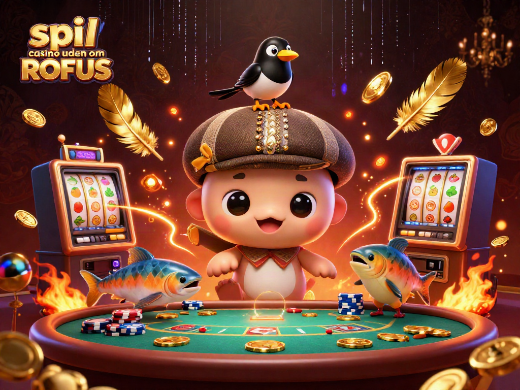 Play exciting games at spil casino uden om ROFUS with vibrant 3D characters and casino elements.
