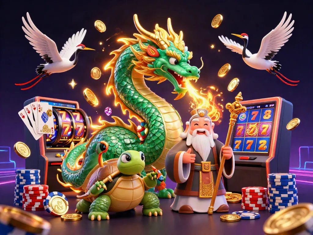 Experience excitement with the link slot reimagined in a vibrant 3D illustration featuring dynamic casino elements and energetic characters.