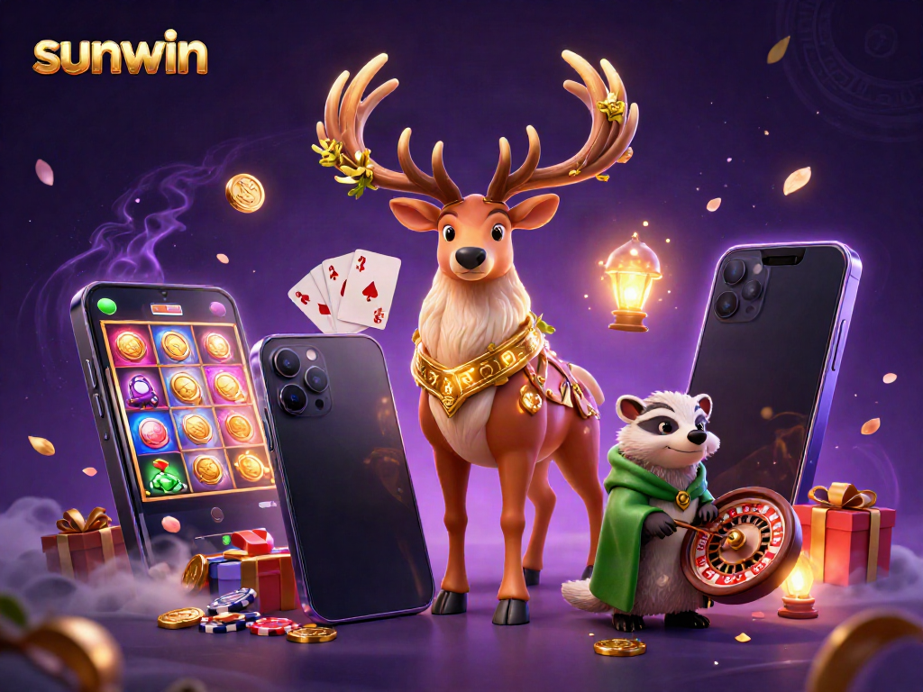 Experience the magic of sunwin with vibrant gaming elements and enchanting characters in an immersive scene.