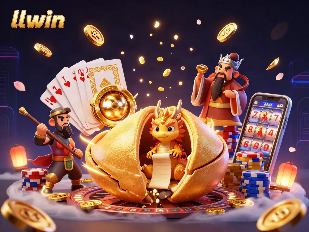 Spin the slots with llwin's golden fortune cookie and magical casino characters