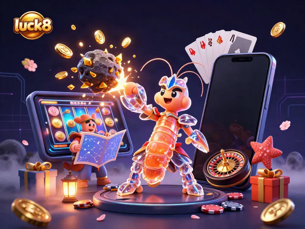 Experience excitement with luck8 as a galactic samurai shrimp smashes through an asteroid, leading to a treasure-filled adventure.