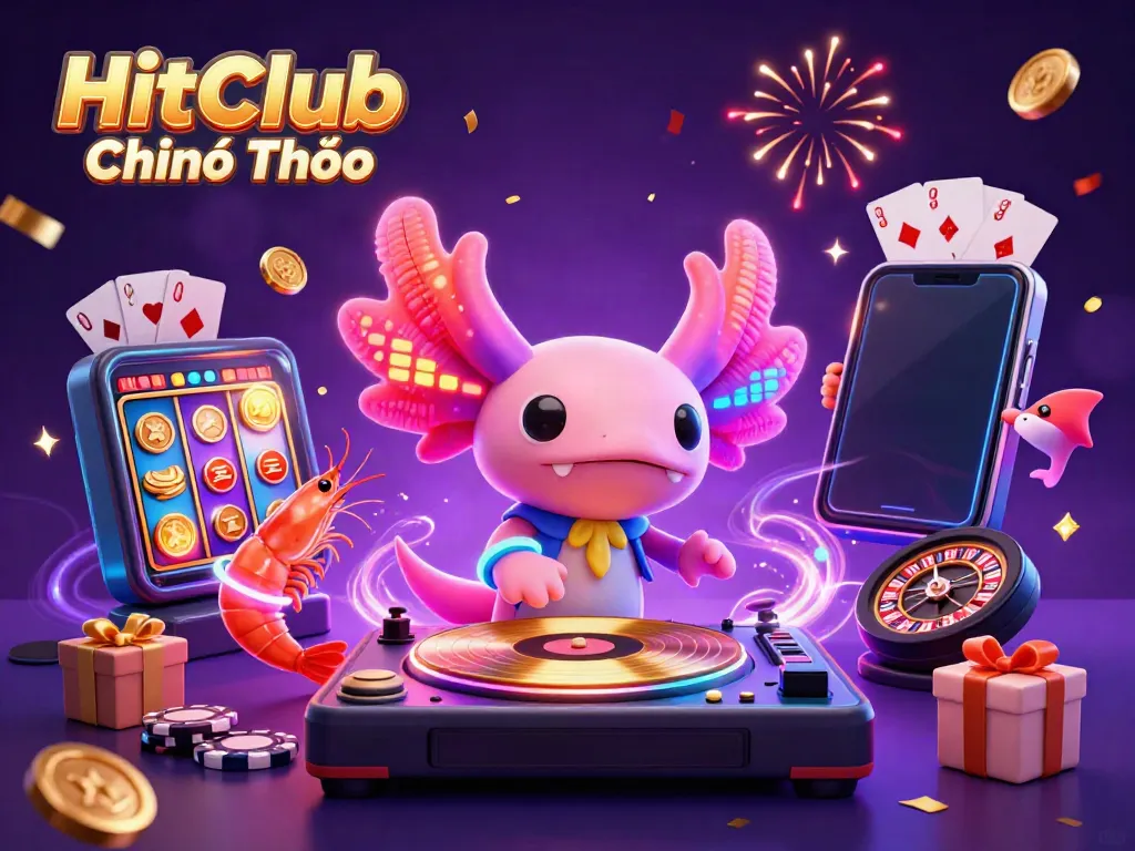 Experience vibrant gameplay excitement at HitClub Chính Thức with dynamic characters and gambling elements.
