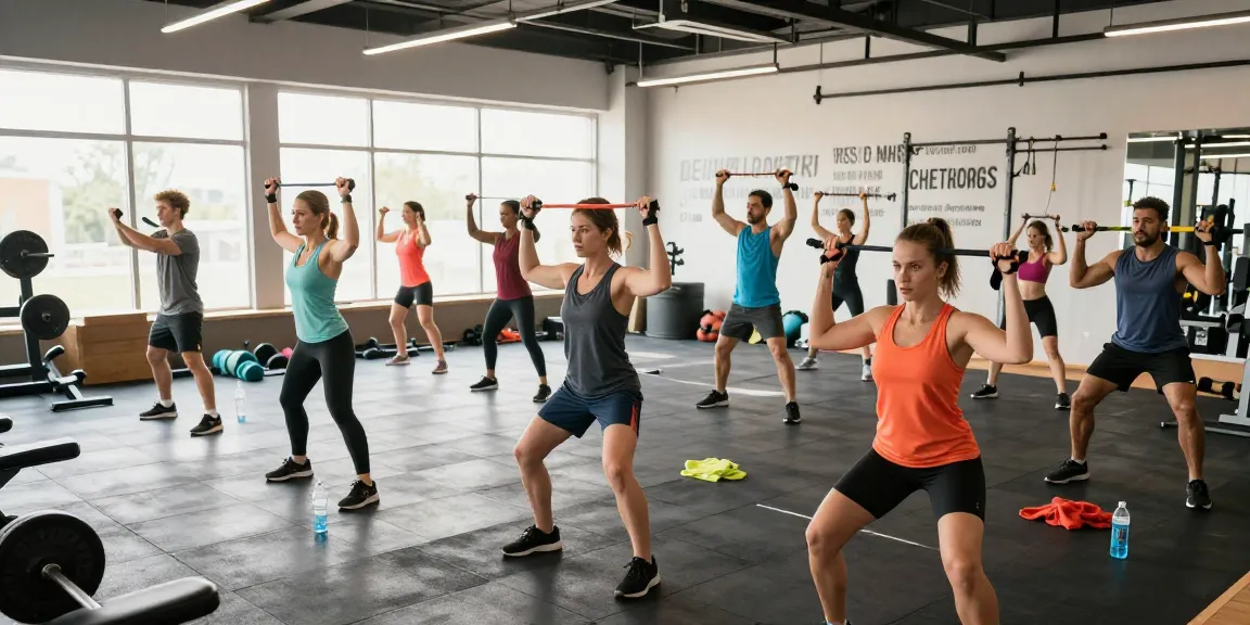 Prime Pharma Steroids in een dynamische sportschooltraining met diverse sporters en apparatuur.