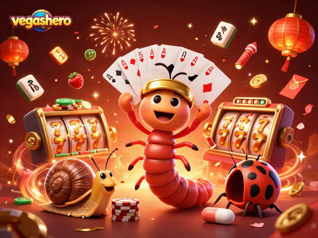 Experience thrilling gaming at vegashero with vibrant characters and dazzling slot elements in a rich casino scene.