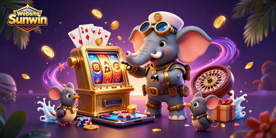 Experience the thrill of play at Website Sunwin with a vibrant steampunk casino illustration.