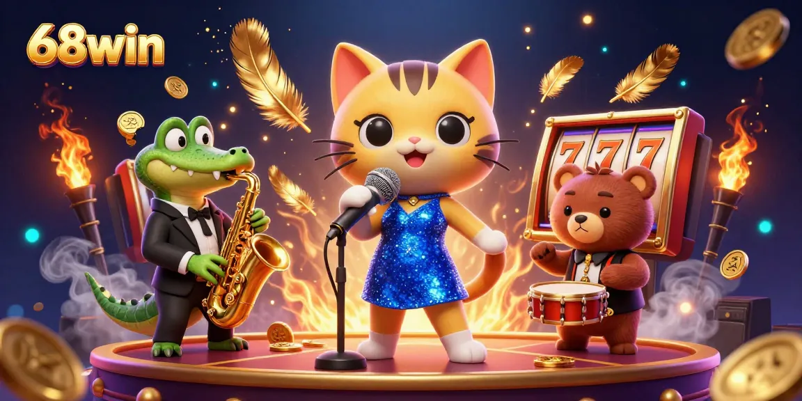 Experience thrilling wins at 68win with lively casino-themed characters and dynamic game elements.